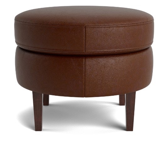 Bassett Small Leather Round Ottoman 1400-2525L