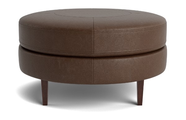 Bassett Medium Leather Round Ottoman 1400-3535L