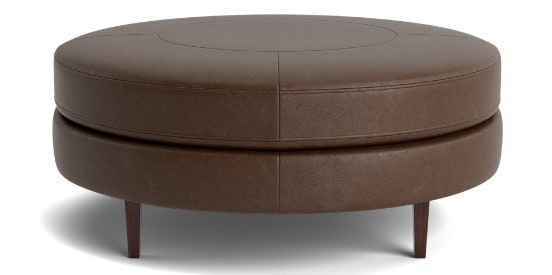 Bassett Large Leather Round Ottoman 1400-4545L
