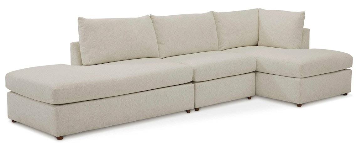 Bassett Chaise Sectional with Bumper 2676-CBSECT