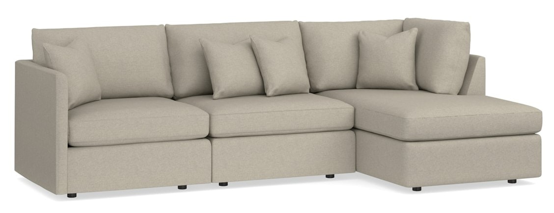 Bassett Small Chaise Leather Sectional 2676-CSECT23L