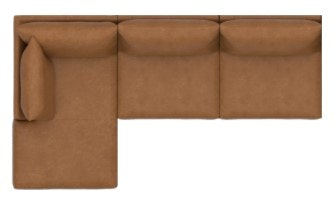 Bassett Leather Small Chaise Sectional 2676-CSECTLL