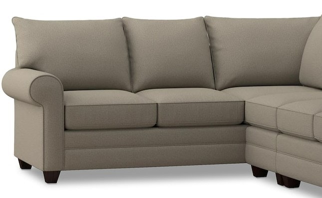 Bassett Roll Arm LAF Sect w/Corner 2712-66FC