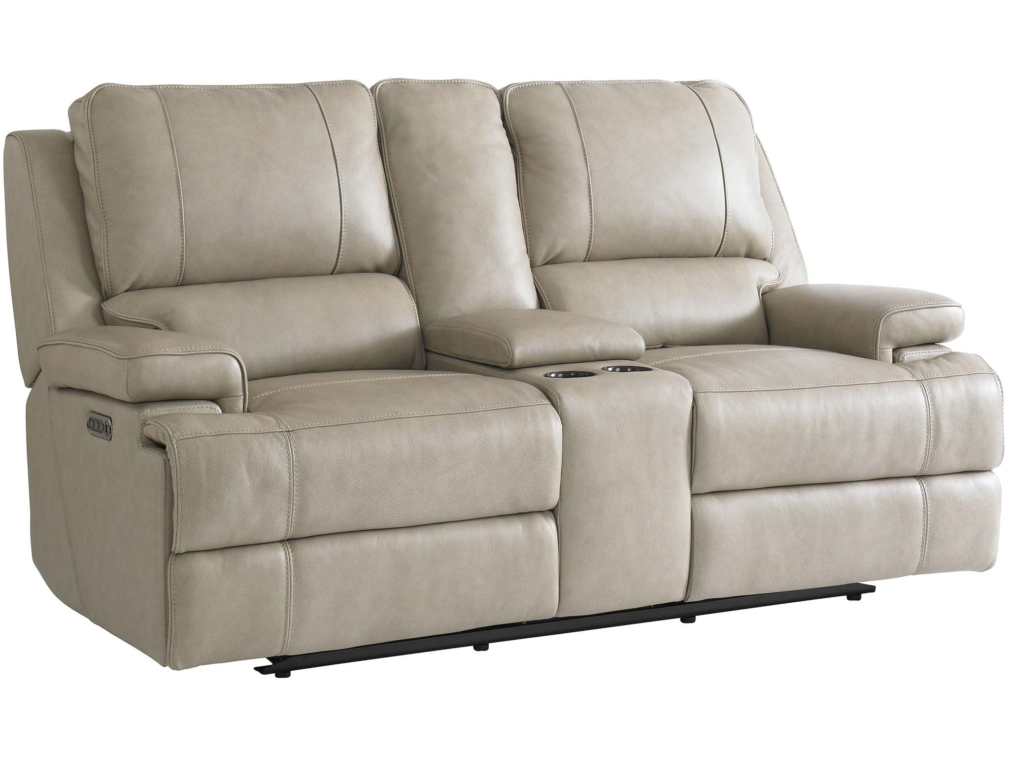 Bassett Loveseat w/Power & Console 3729-PC42F