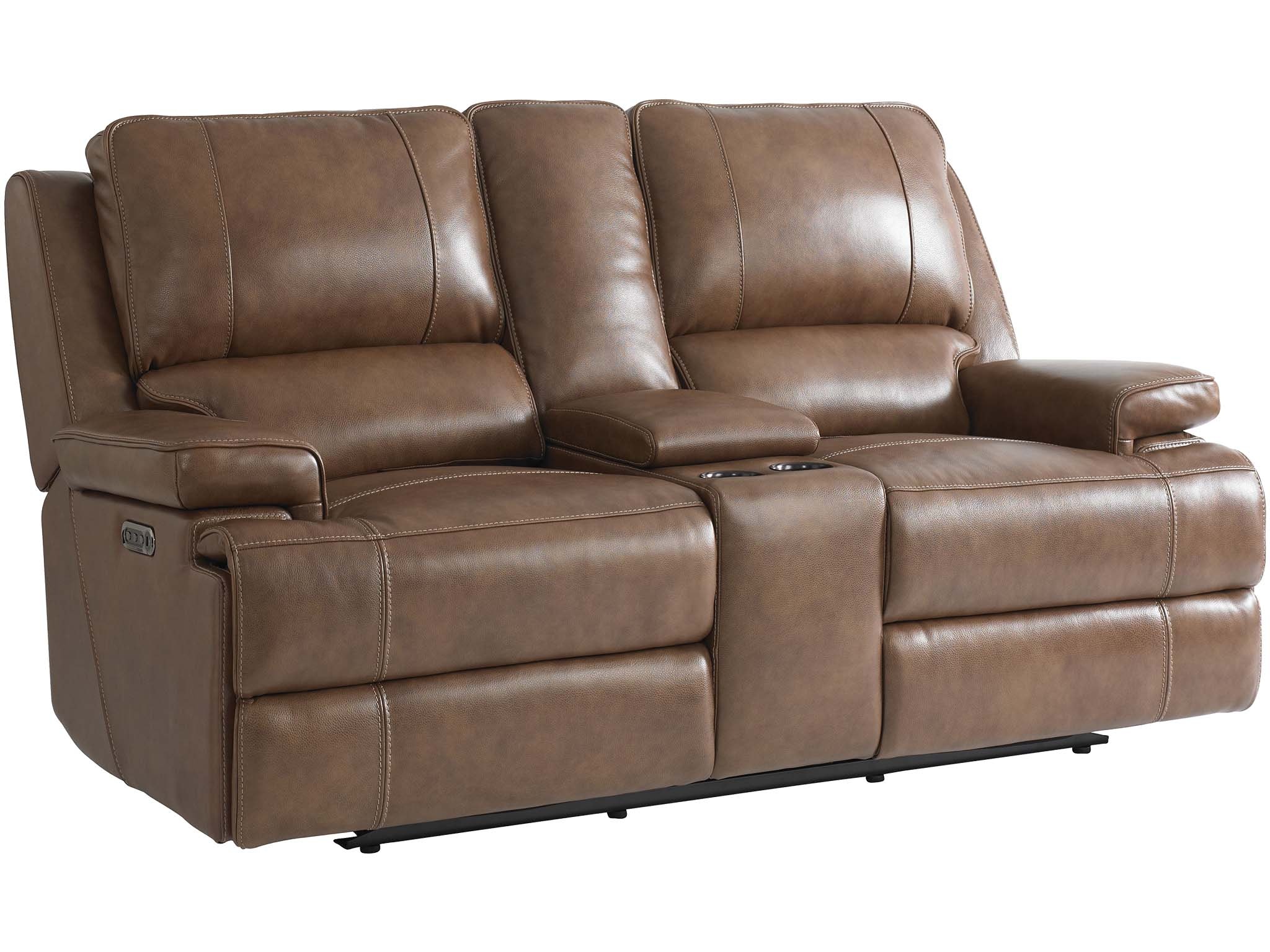 Bassett Loveseat w/Power & Console 3729-PC42U