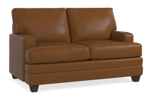 Bassett Leather Track Arm Loveseat 3849-42L