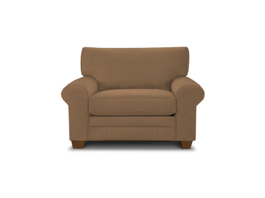 Bassett Leather Sock Arm Chair and a Half 3851-18L