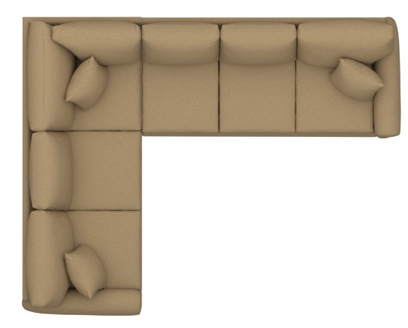 Bassett Leather Sock Arm Lg L-Shaped Sectional 3851-LLSECTL