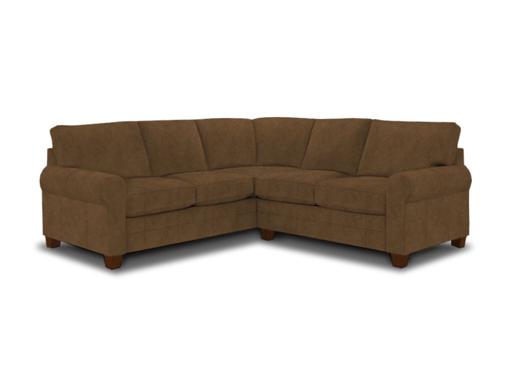 Bassett Leather Sock Arm L-Shaped Sectional 3851-LSECTL