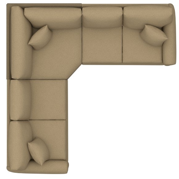 Bassett Leather Sock Arm L-Shaped Sectional 3851-LSECTL2