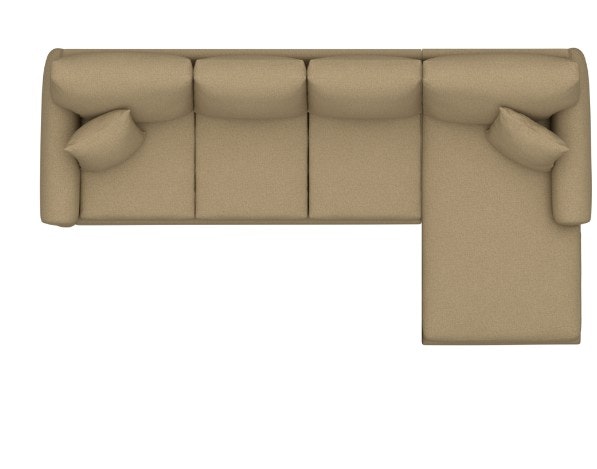 Bassett Leather Sock Arm R Chaise Sectional 3851-RCSECTL
