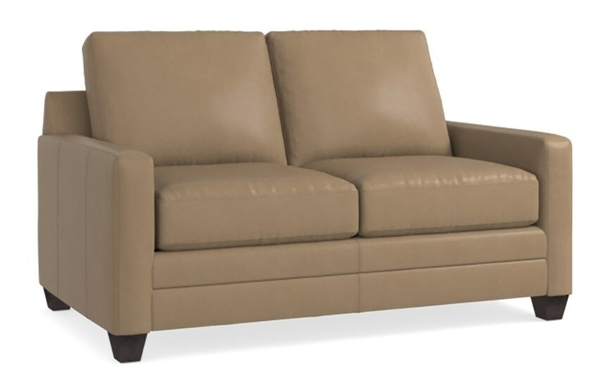 Bassett Leather Thin Track Arm Loveseat 3885-42L