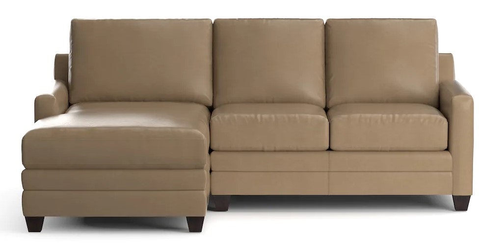 Bassett Leather Thin Track Arm L Chaise Sect 3885-LCSECTLS