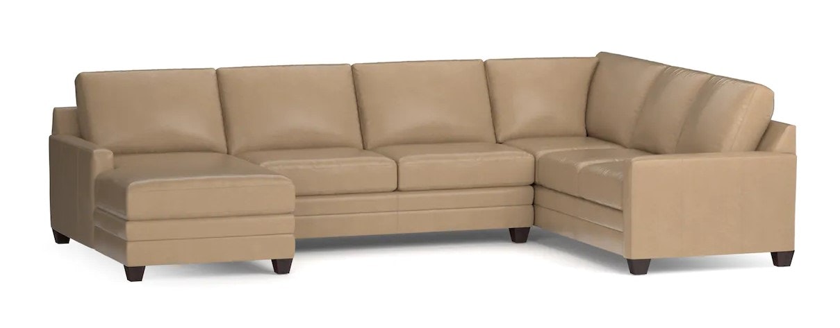 Bassett Leather Thin Track Arm U Sectional 3885-USECTLR
