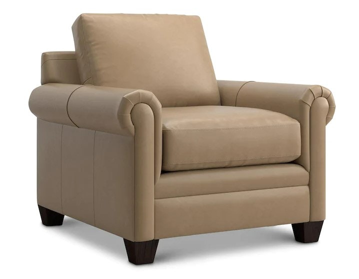 Bassett Leather Panel Arm Chair 3887-12L