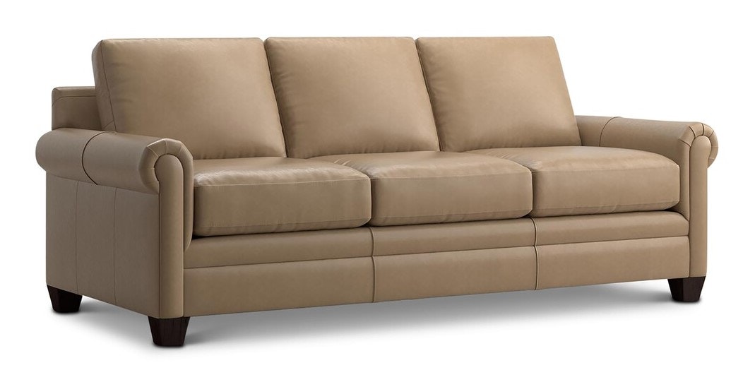 Bassett Leather Panel Arm Sofa 3887-72L