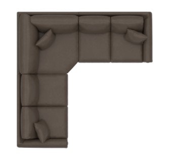 Bassett Leather Panel Arm L-Shaped Sectional 3887-LSECTL2
