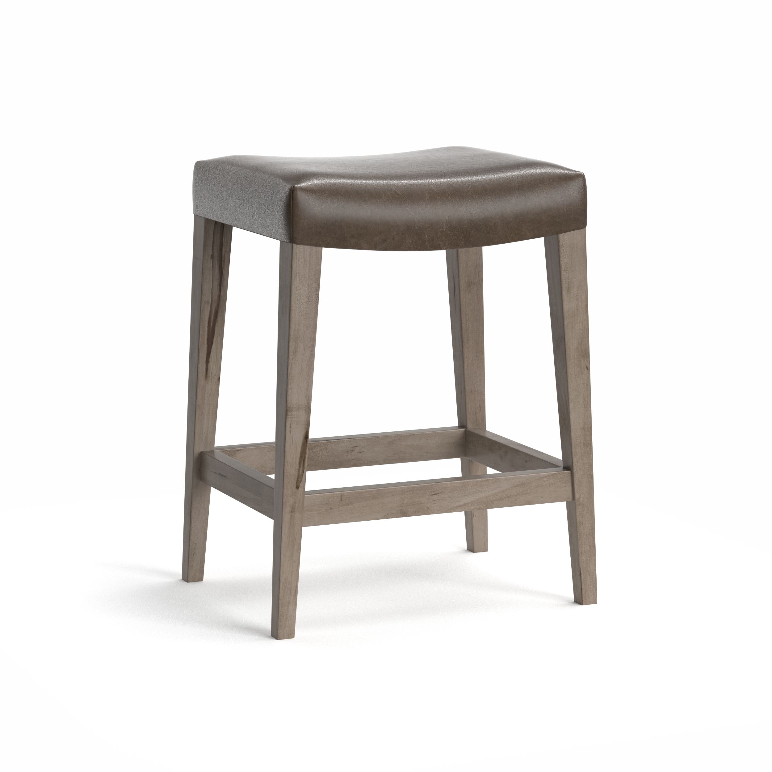 BENCHMADE Maple Leather Bar Saddle Stool 4021-0388L