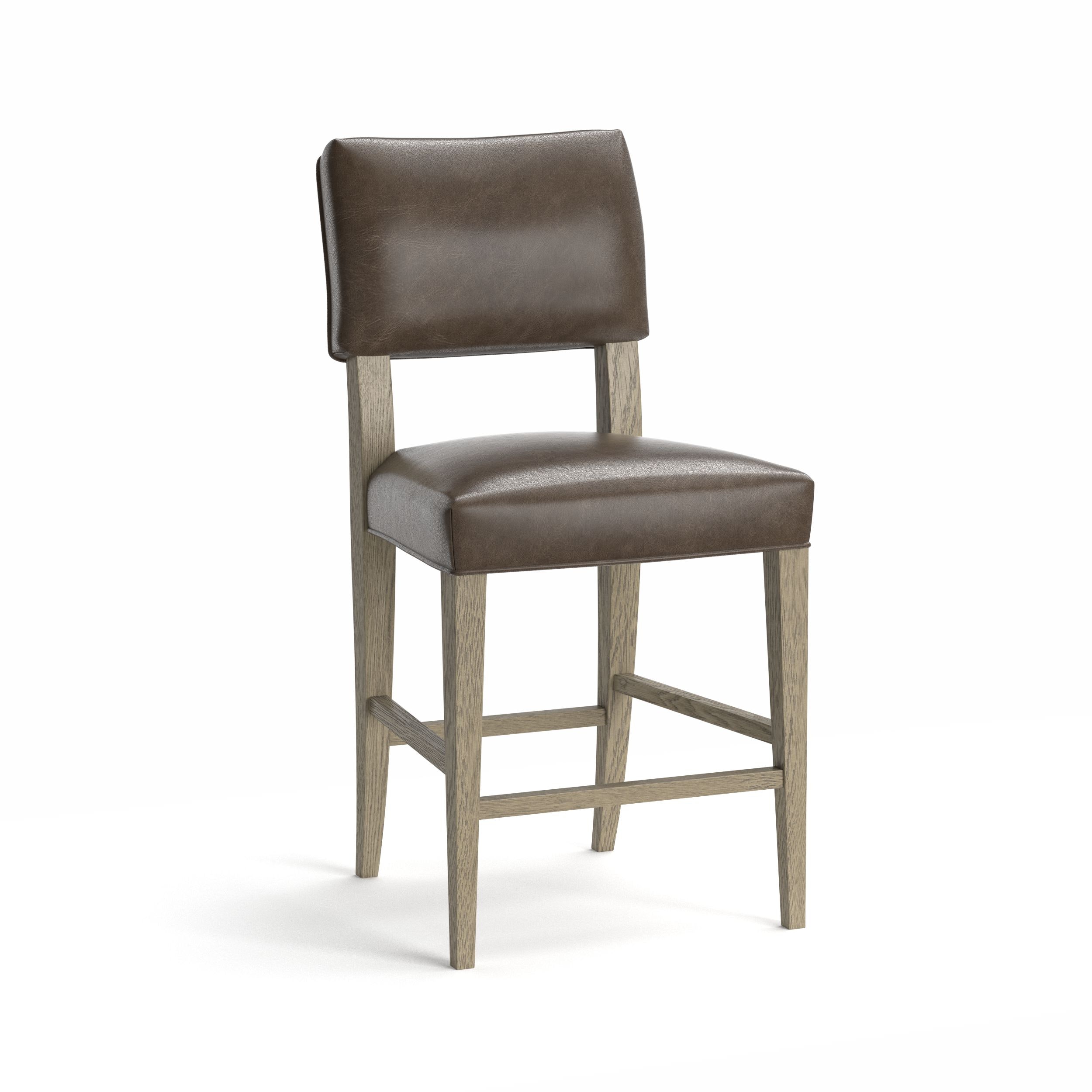 Bassett Oak Leather Counter Stool 4121-3000BYL