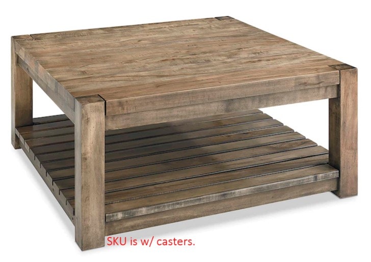 Bassett Maple Square Cocktail Table w/Casters 6015-0615PC