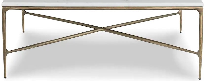 Bassett Square Cocktail Table Base, Brass 6216-0615B