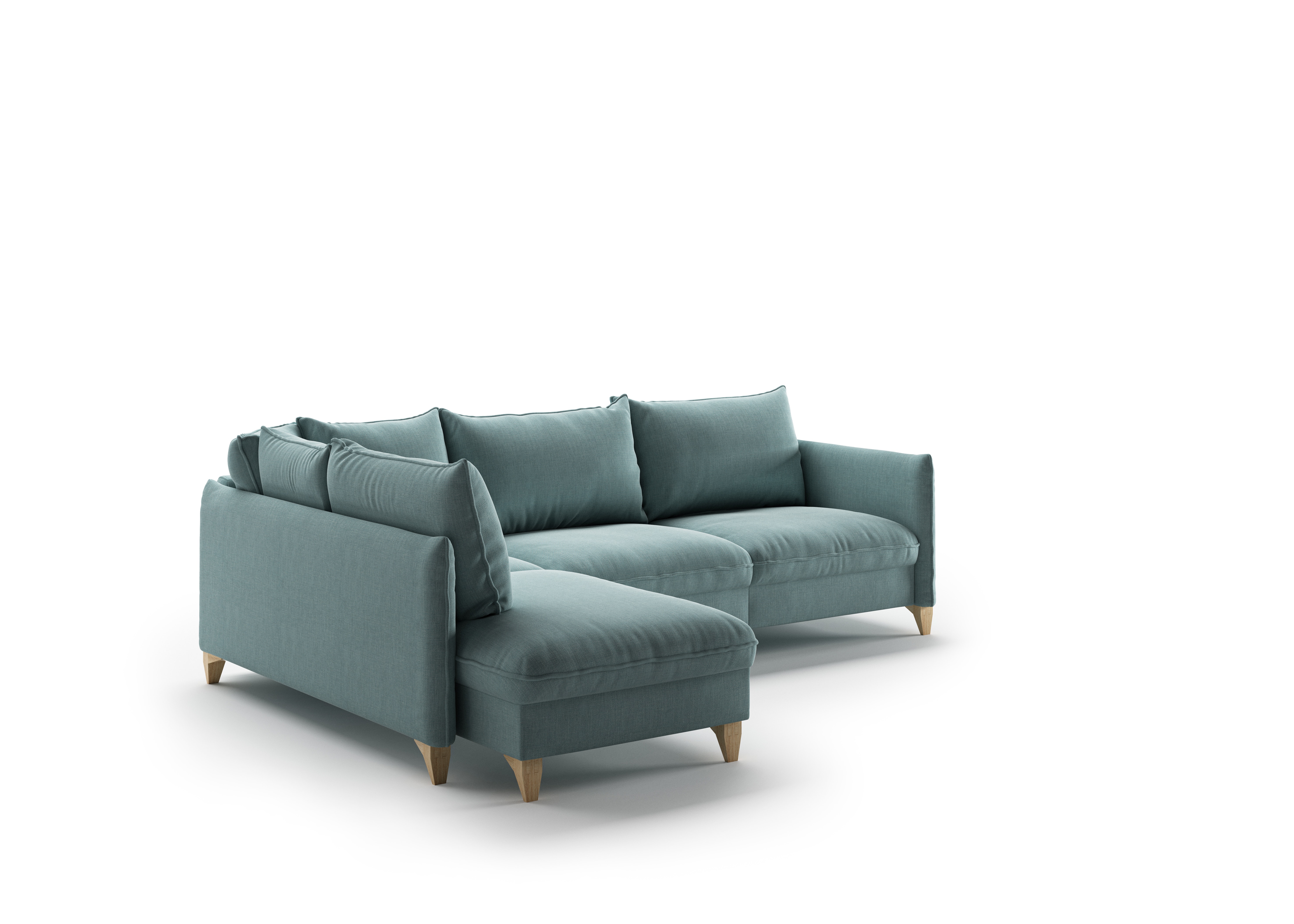 Luonto Furniture Flipper Left Hand Facing Loveseat Sleeper Right Hand Facing Chaise - Naomi 321 - 128/12 Oak FLIP-CED-HAG-NAOM/321-128/12-OK