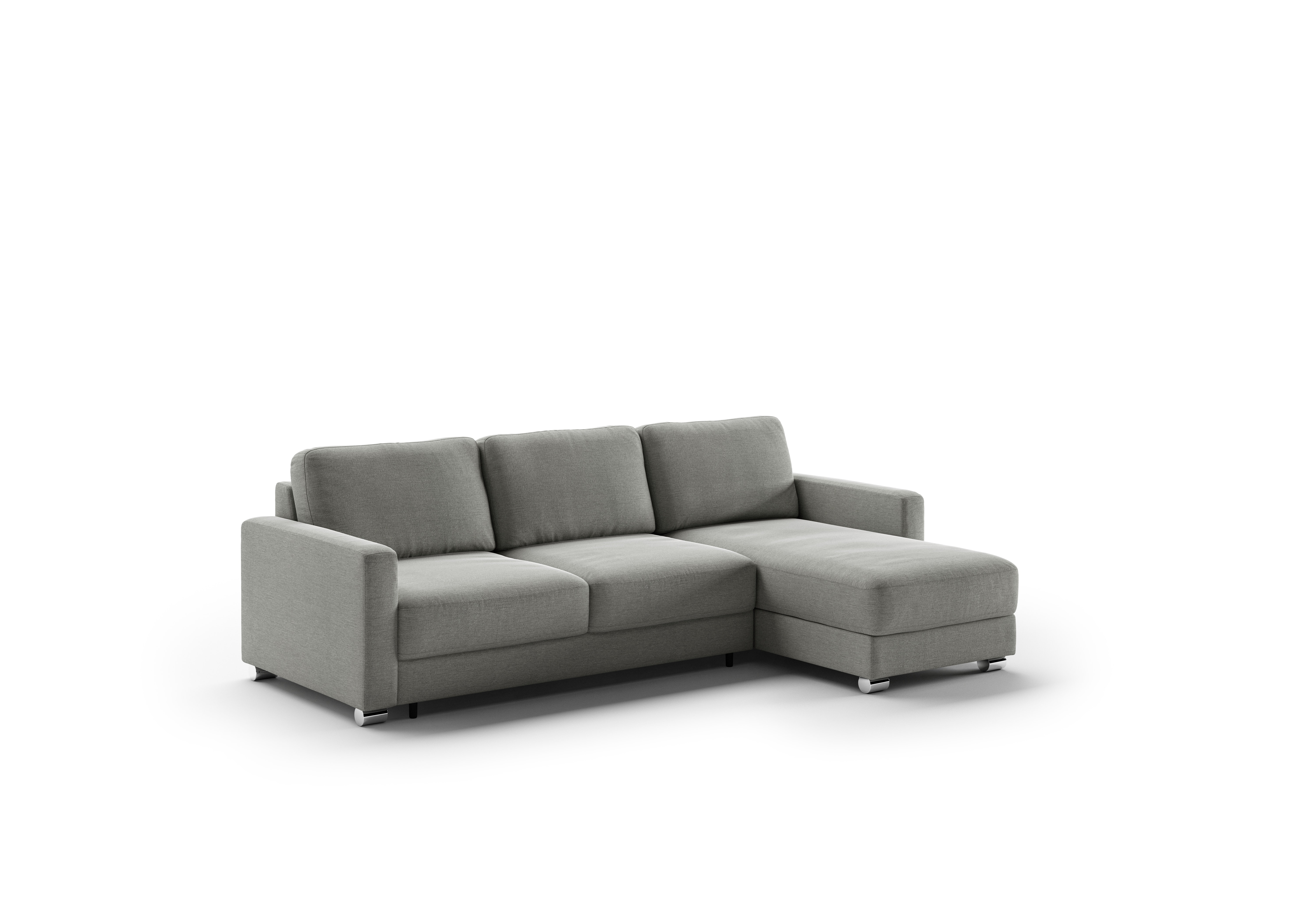 Luonto Furniture Hampton Queen Sectional (Loveseat Sleeper Reversible Chaise) - Rodeo 104 - 217/6 Chrome HAMP-CHY-FOU-RODE/104-217/6-CR