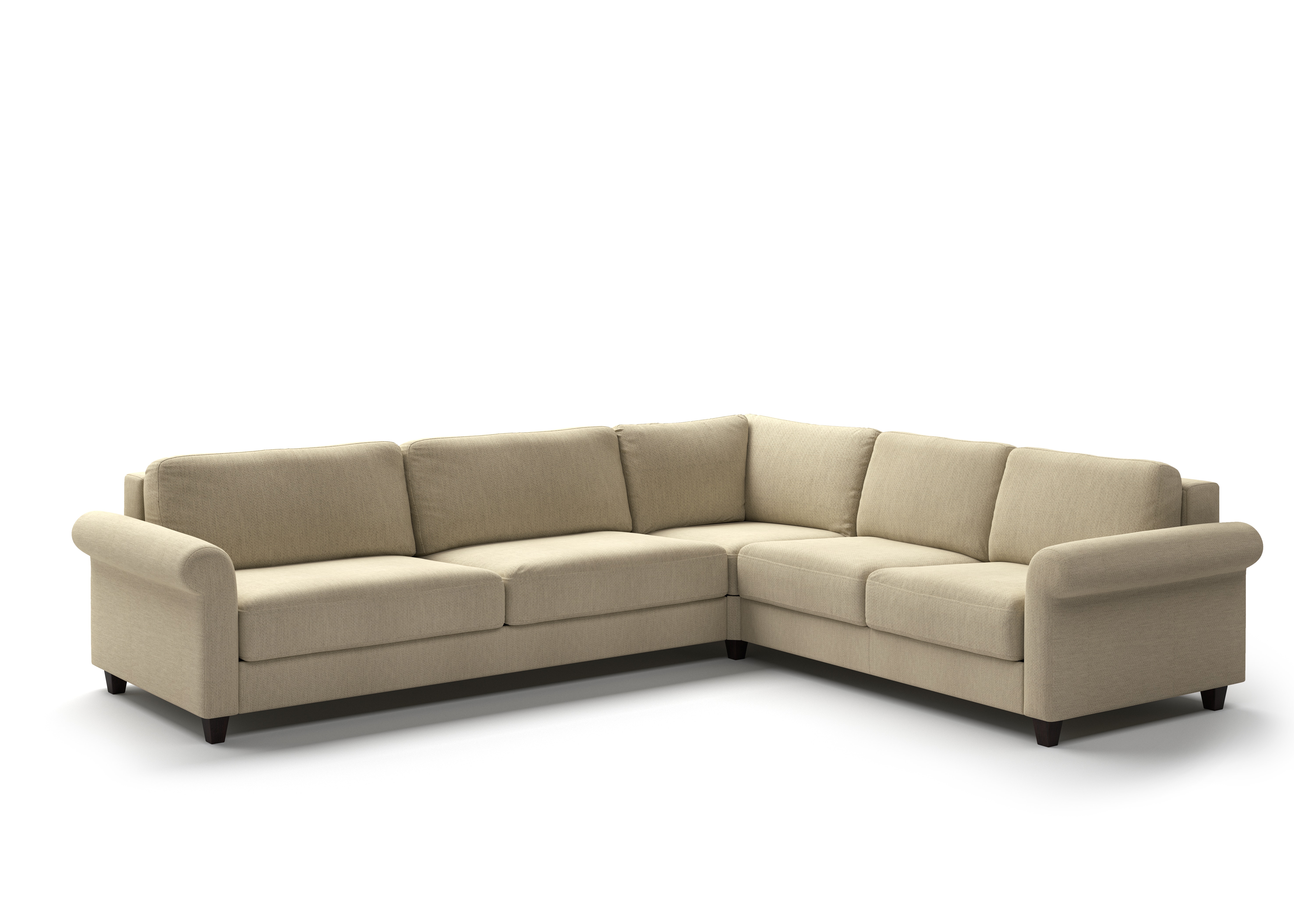 Luonto Furniture Hugo Rolled Arm King Sleeper Sectional - Atlantic 03- 104/9 Wenge HUGO-DNT-H-B-ATLA/03-104/9-WE