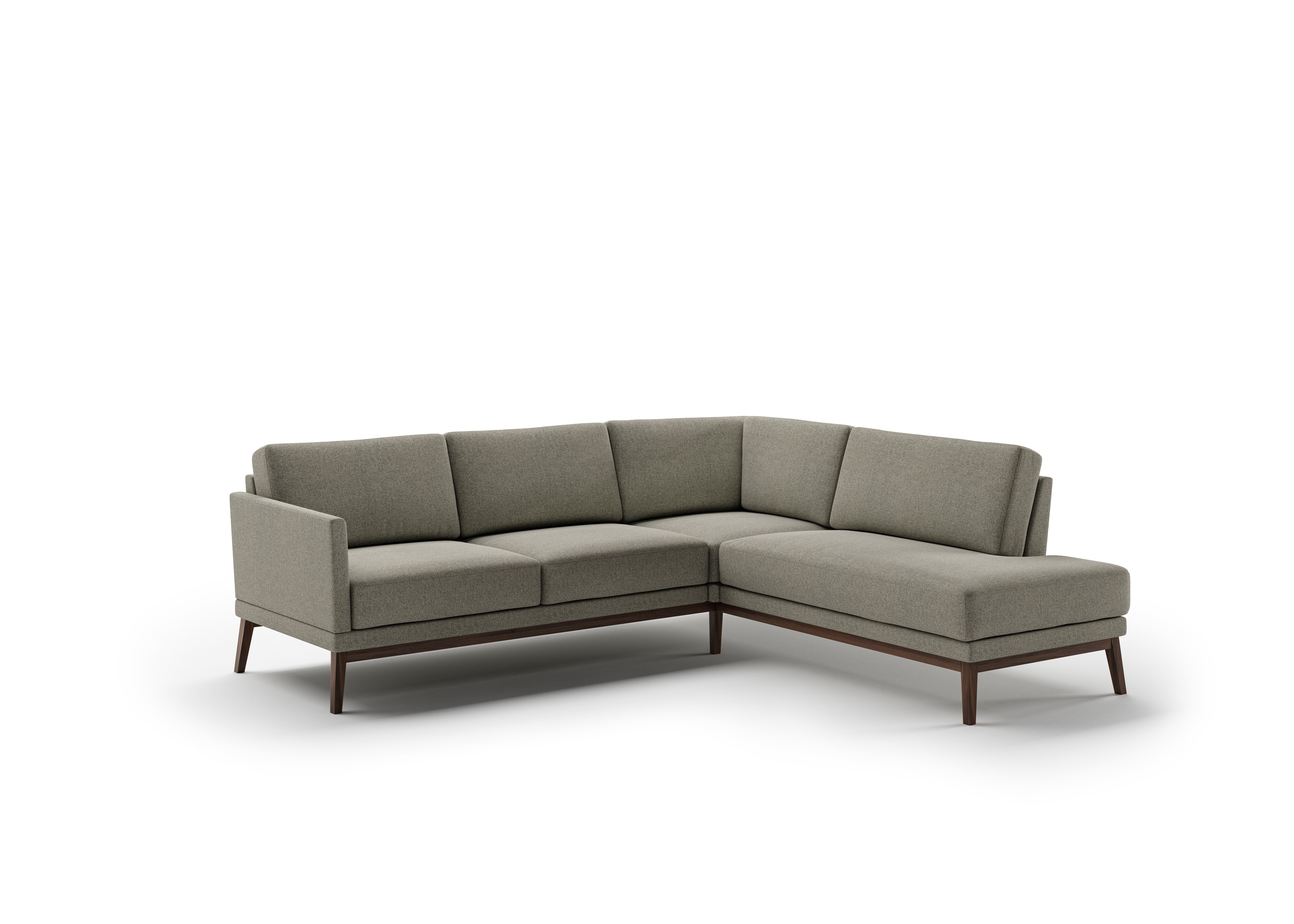 Luonto Furniture Viola Sectional Left Hand Facing LS Right Hand Facing CSE - Rene 03 - Walnut Base/Superior Seat VIOL-C-HAG-SUP-RENE/03-WB-WA