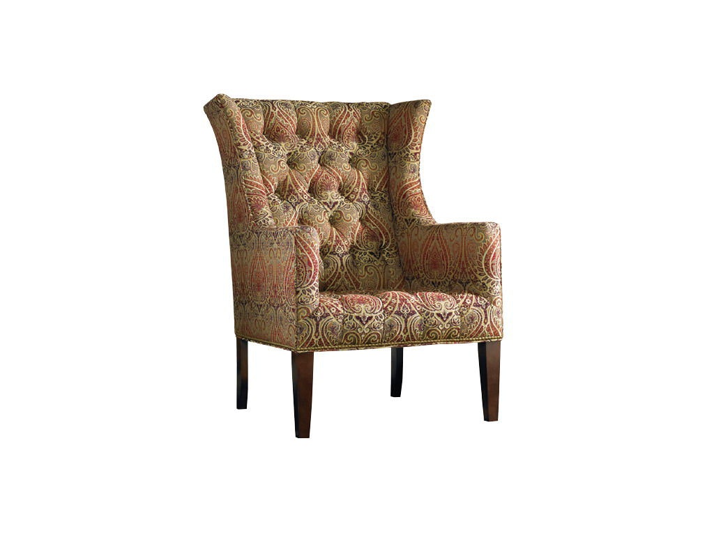 Sherrill Wing Chair W/Nail Trim & Exposed Wood Legs 1423-1
