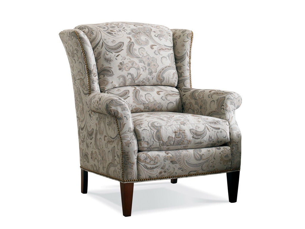Sherrill Wing Chair With Exposed Wood Legs 1783