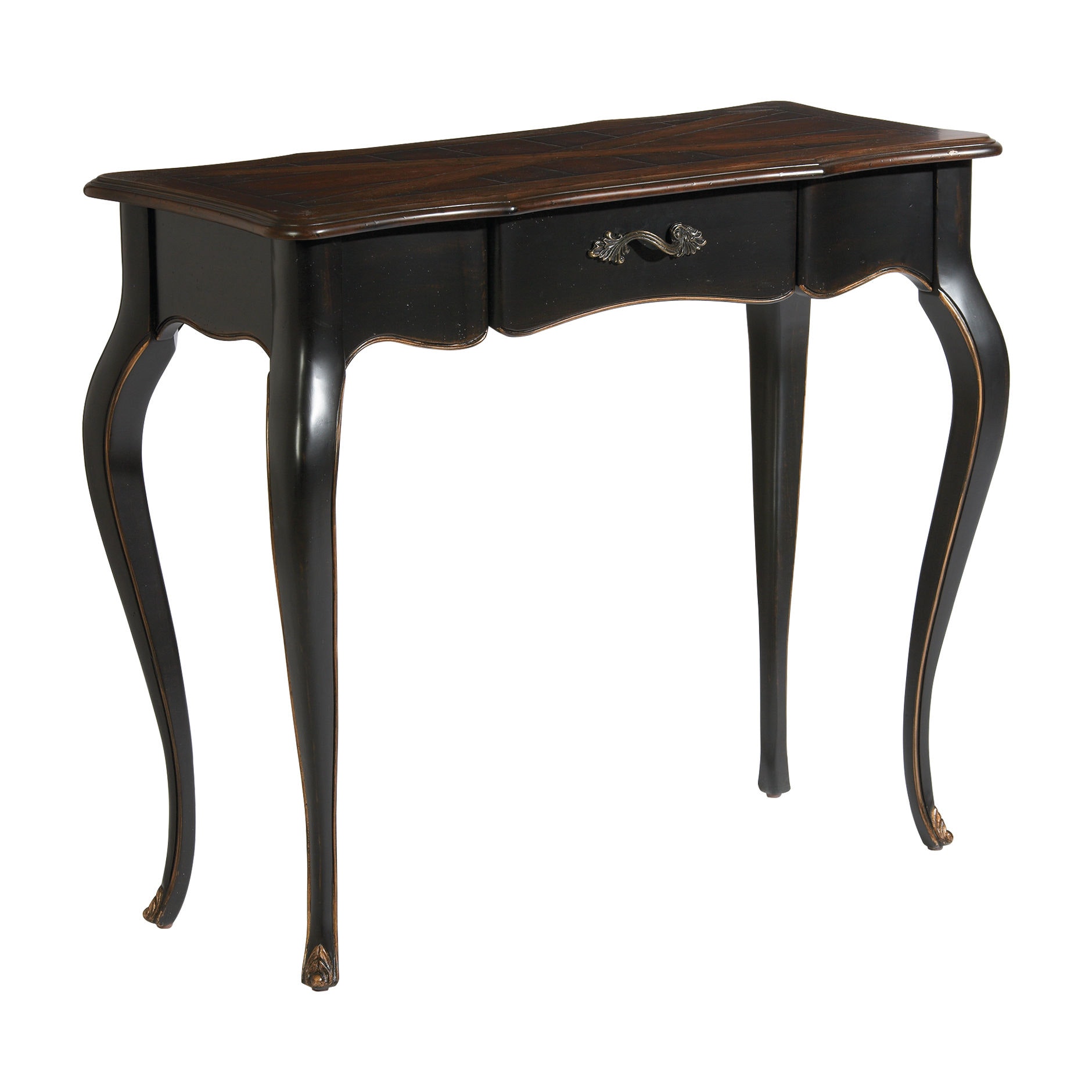 Ethan Allen French Black Console Table 420017B