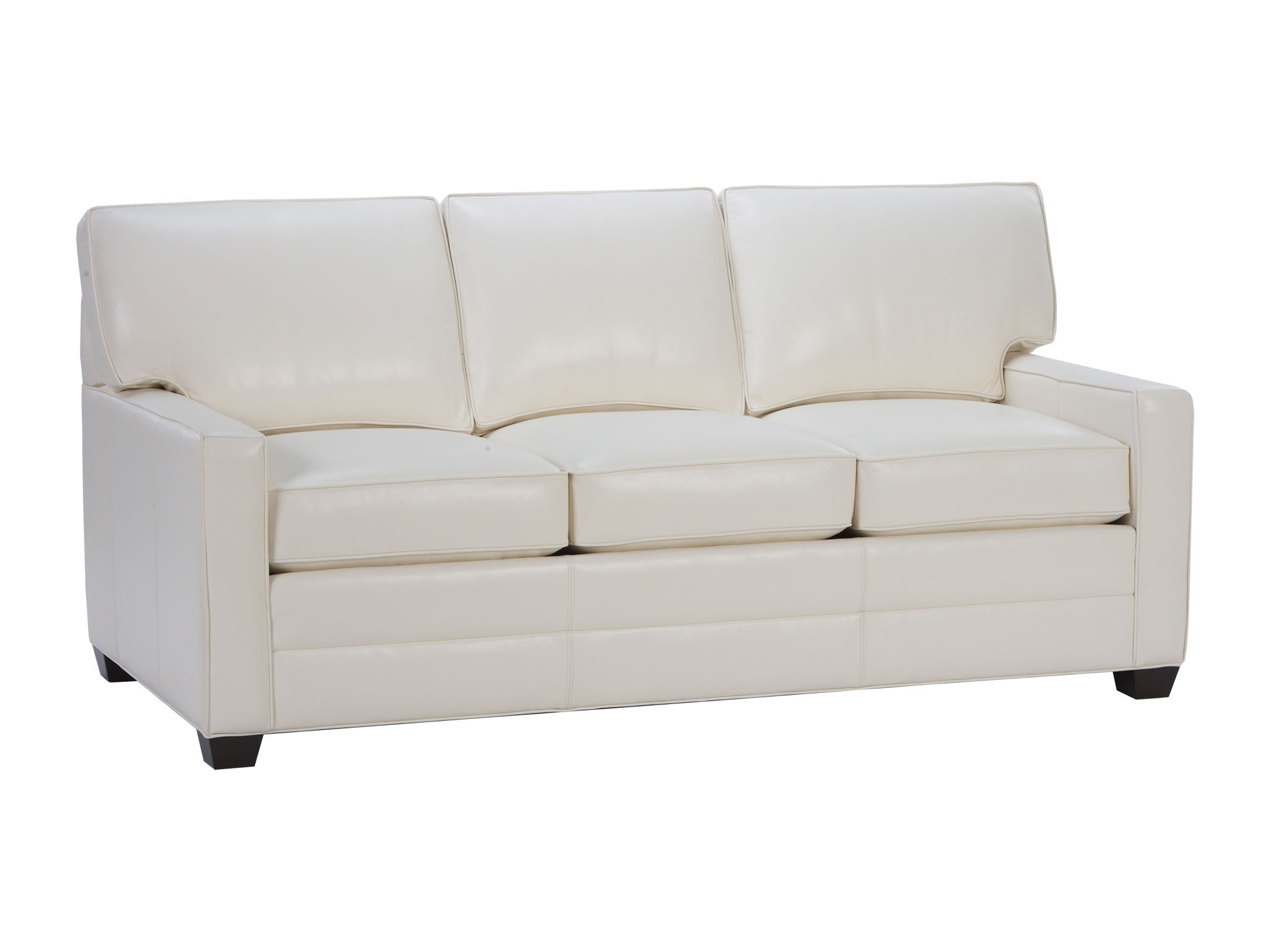 Ethan Allen Bennett Two-Cushion Track-Arm Leather Sofa 78