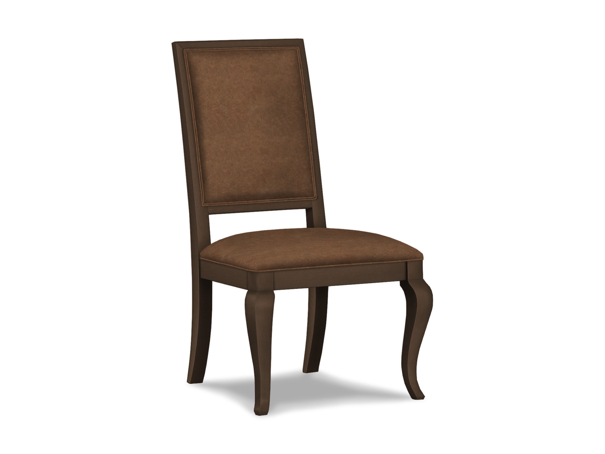 Ethan Allen Hayden Cabriole-Leg Leather Side Chair 727174