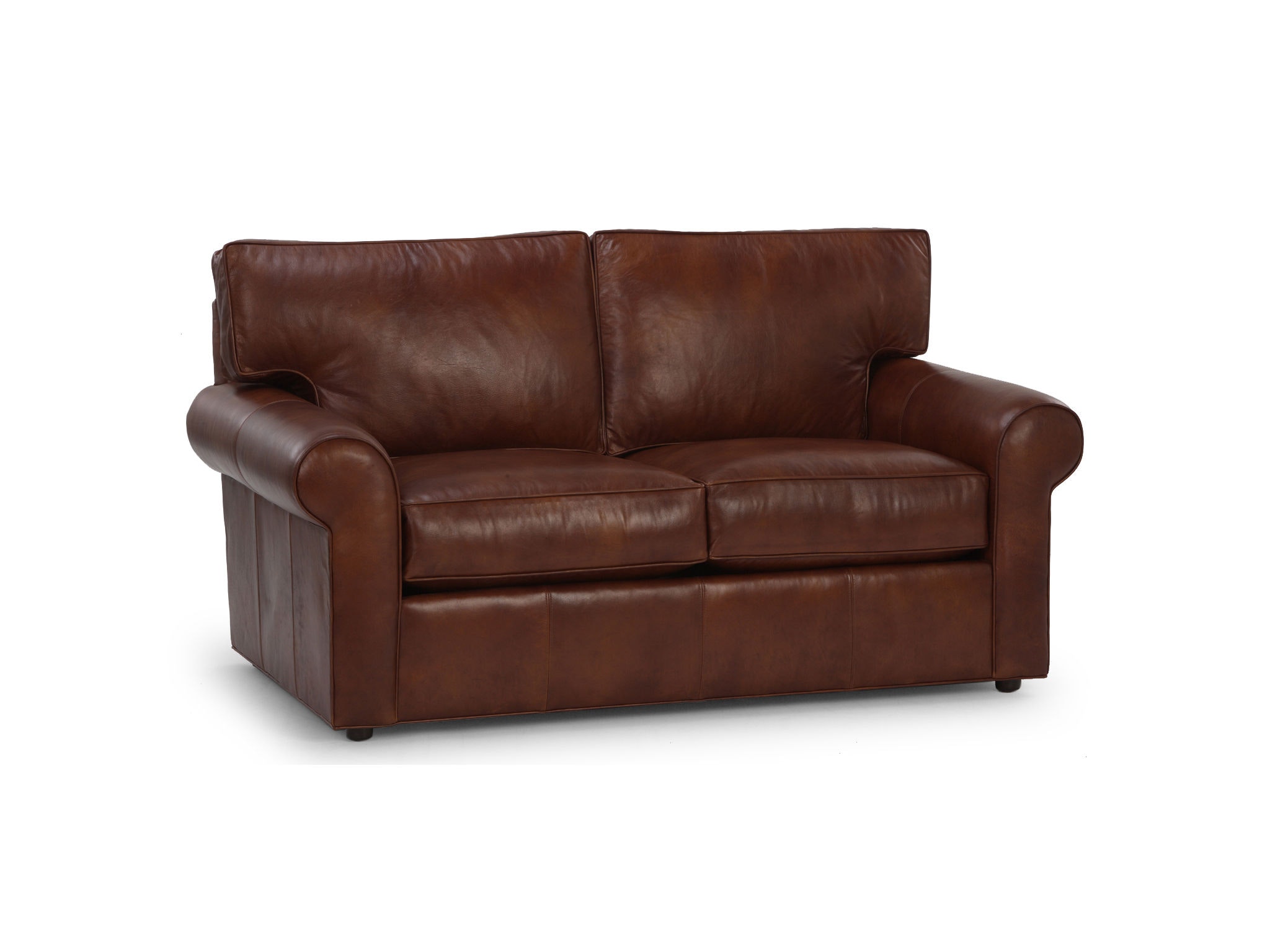 Ethan Allen Retreat Roll-Arm Leather Loveseat 727422