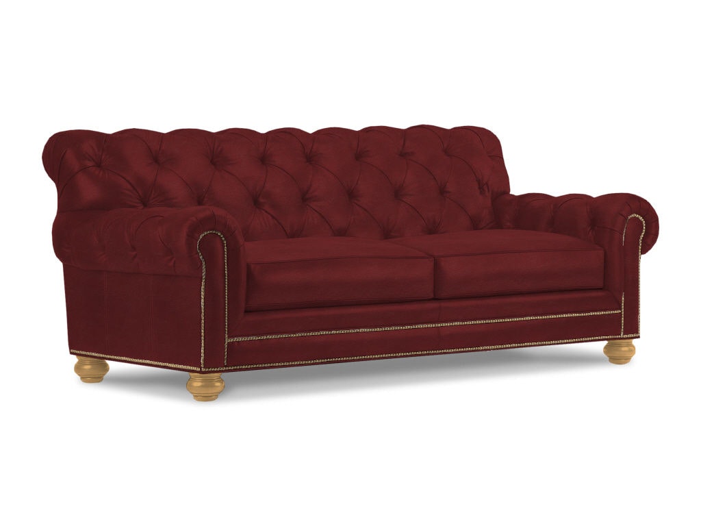 Ethan Allen Chadwick Leather Sofa 92