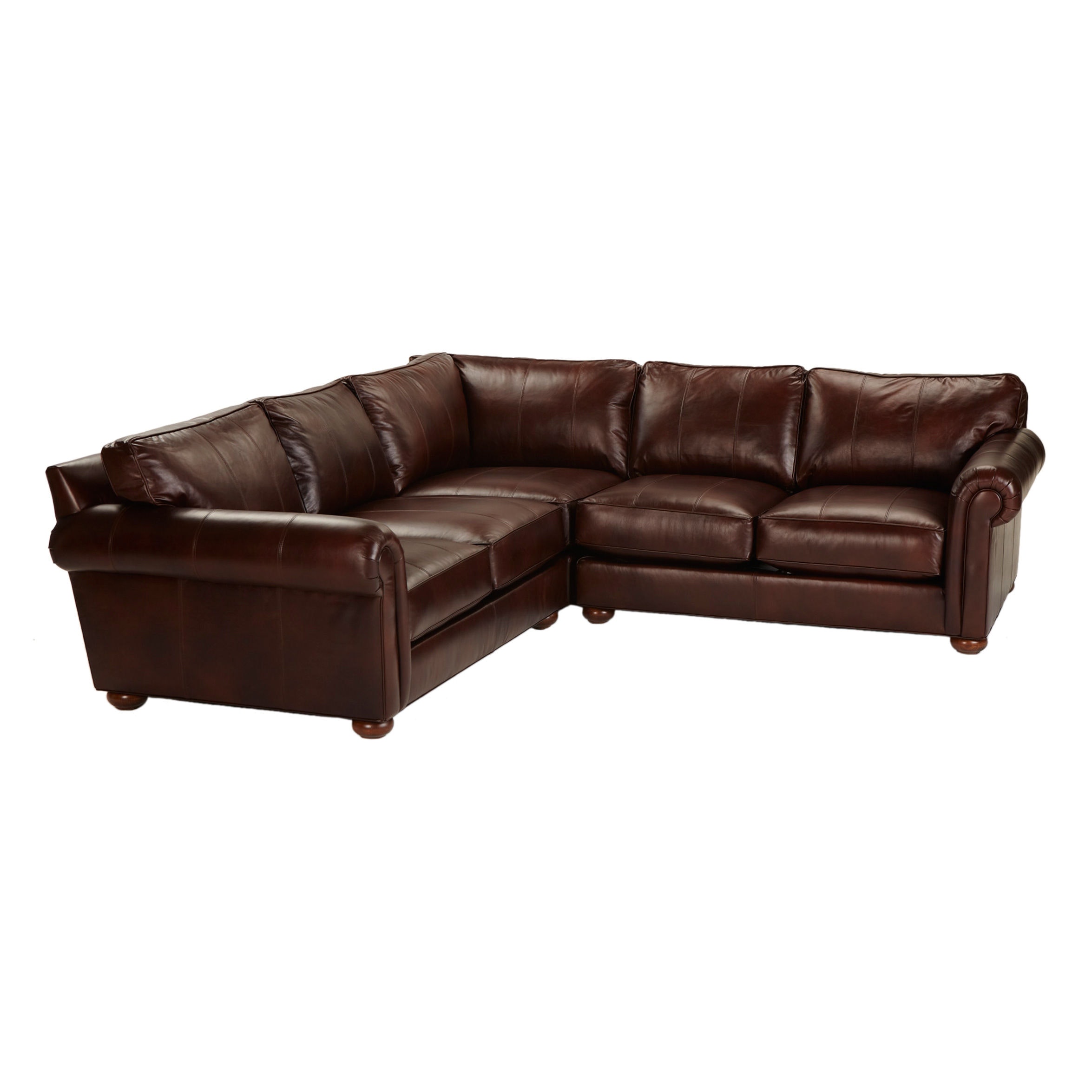 Ethan Allen Richmond Leather Sectional, Old English/Chocolate 827235G