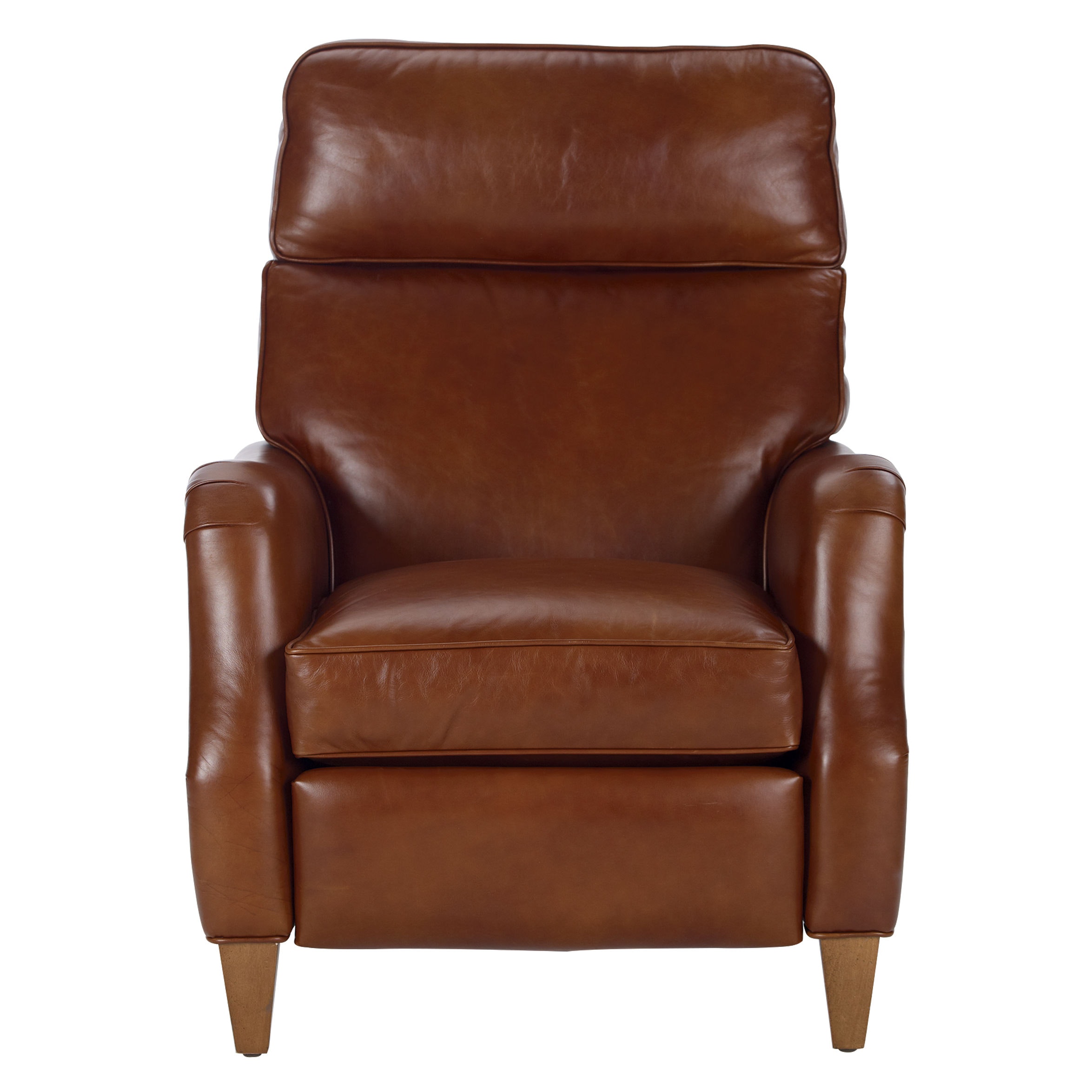Ethan Allen Aiden Leather Recliner, Old English/Saddle 837965 L7172
