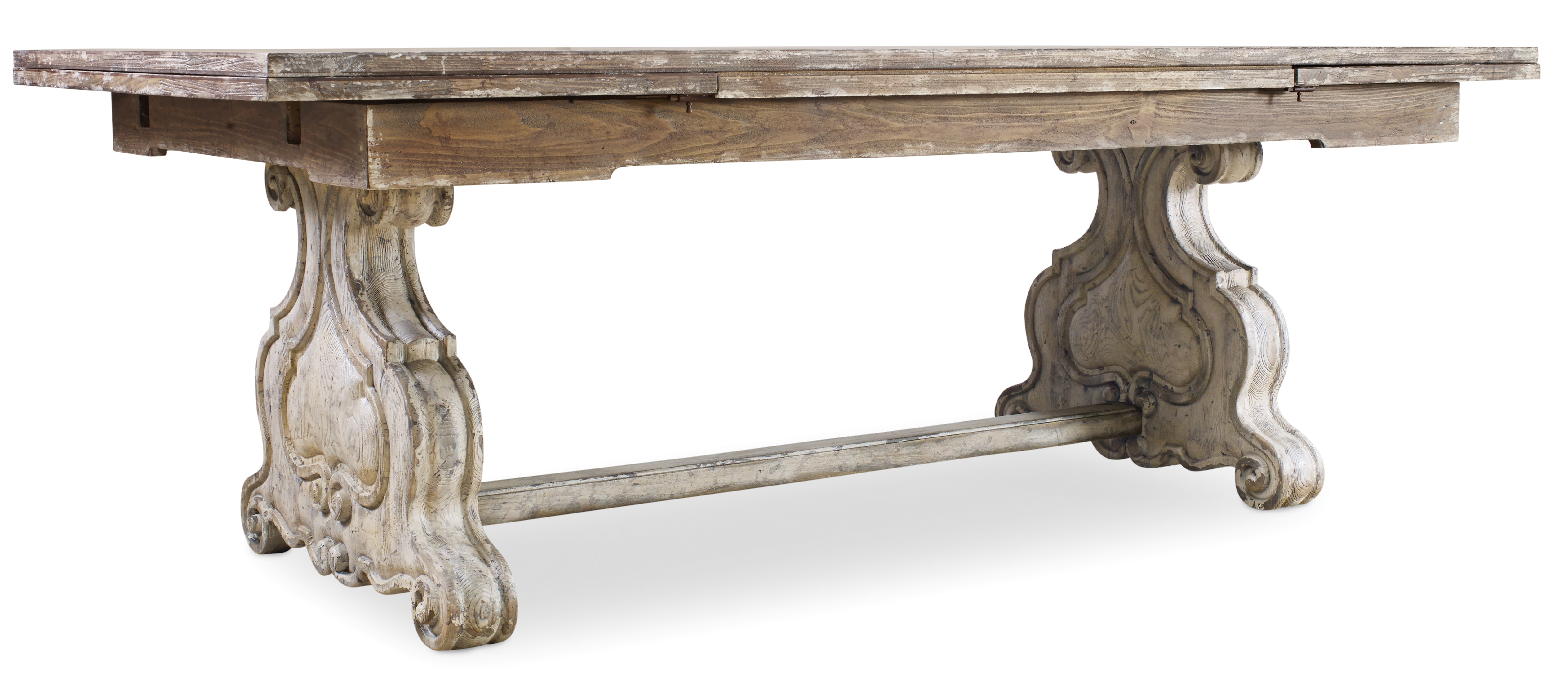 Hooker Furniture Chatelet Refectory Rectangle Trestle Dining Table with Two 22