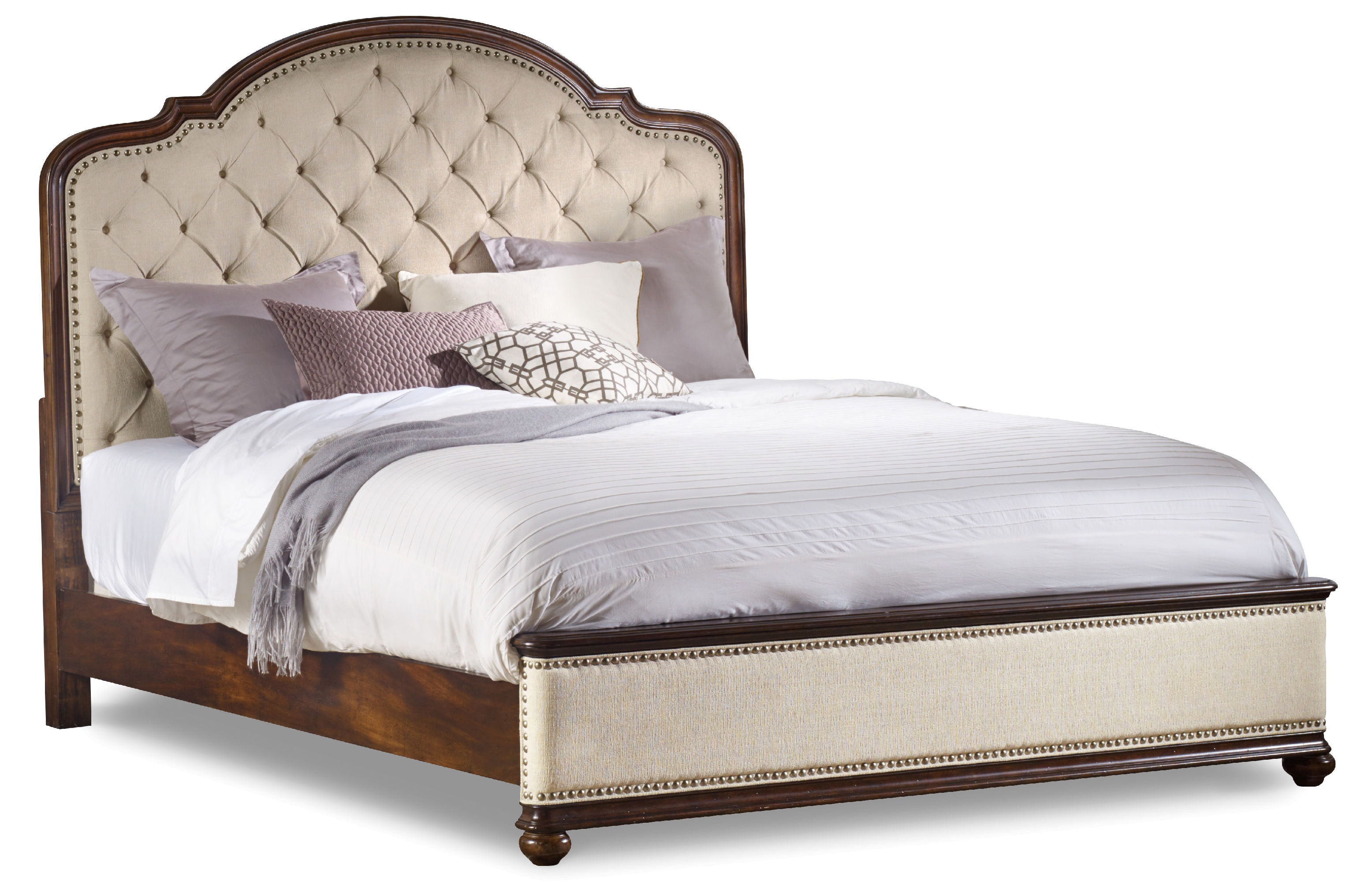 Hooker Furniture Leesburg King Upholstered Bed with Wood Rails 5381-90966