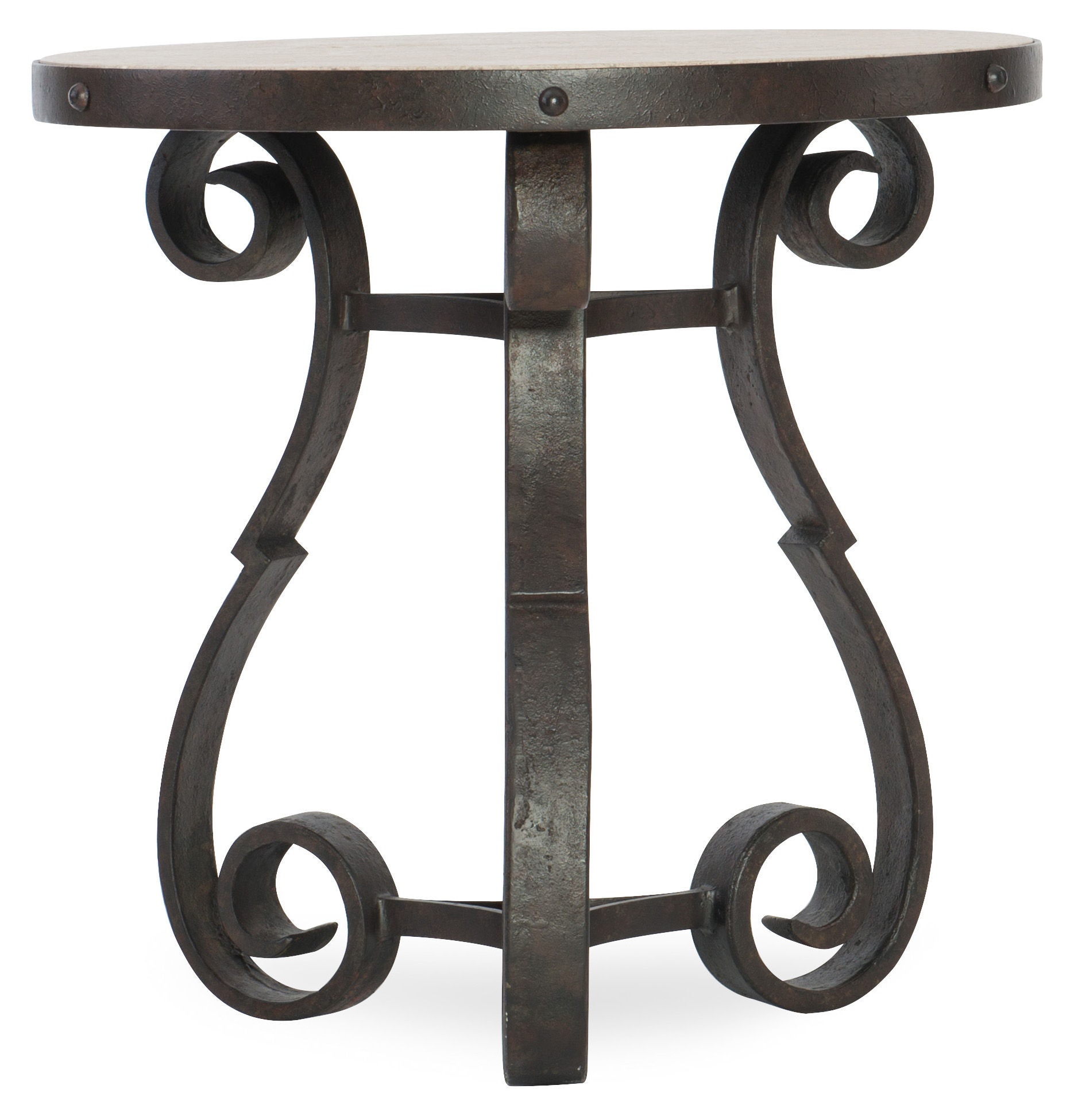 Hooker Furniture Luckenbach Metal and Stone End Table 5960-80113-MTL