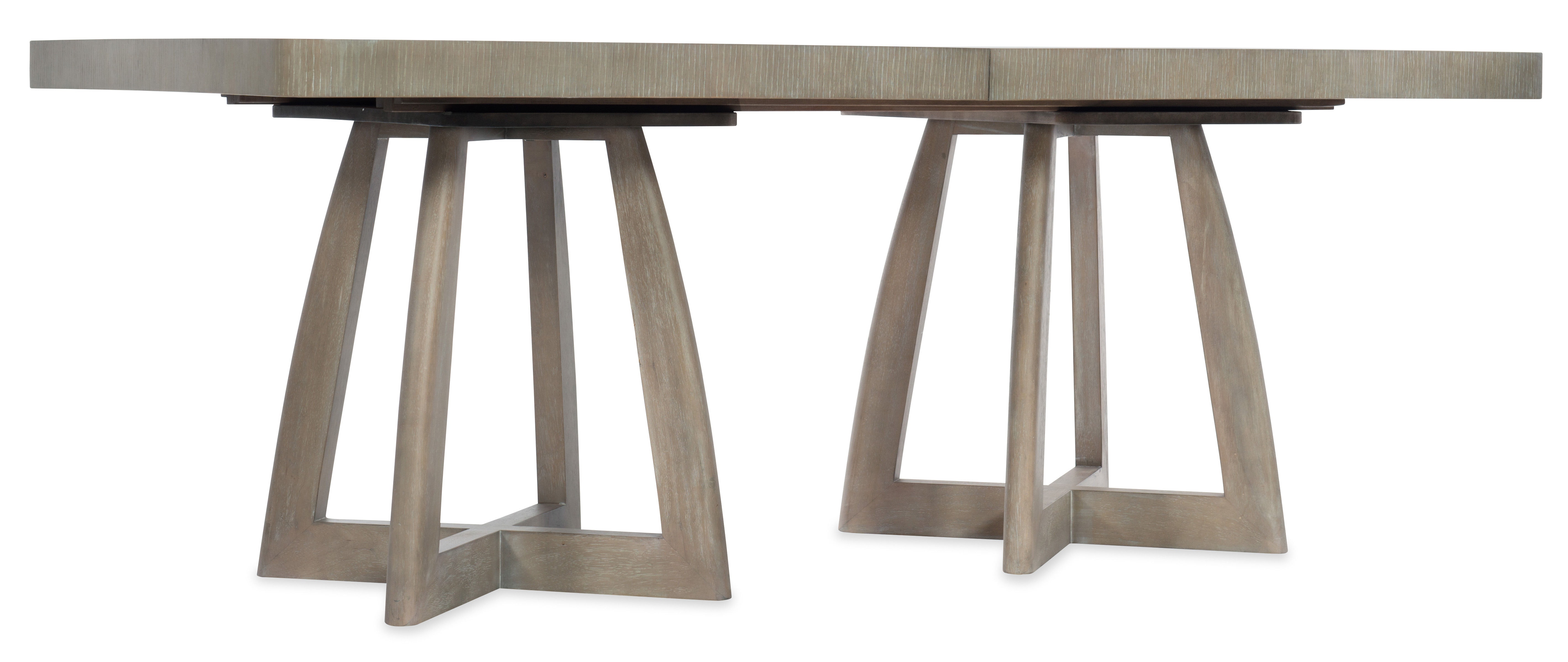 Hooker Furniture Affinity 78in Rectangle Pedestal Dining Table w/2-18in Leaves 6050-75206-GRY