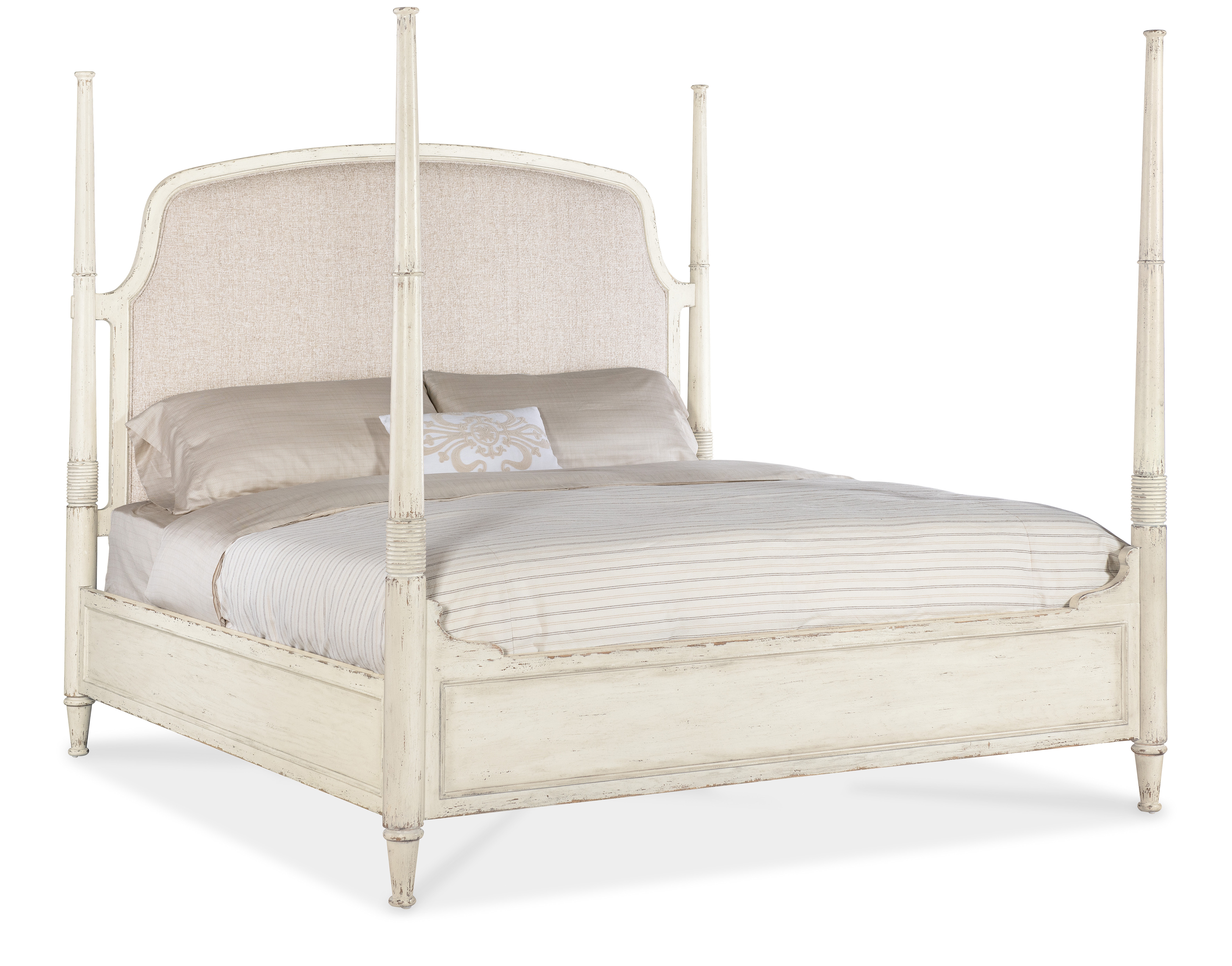 Hooker Furniture Americana California King Upholstered Poster Bed 7050-90660-02