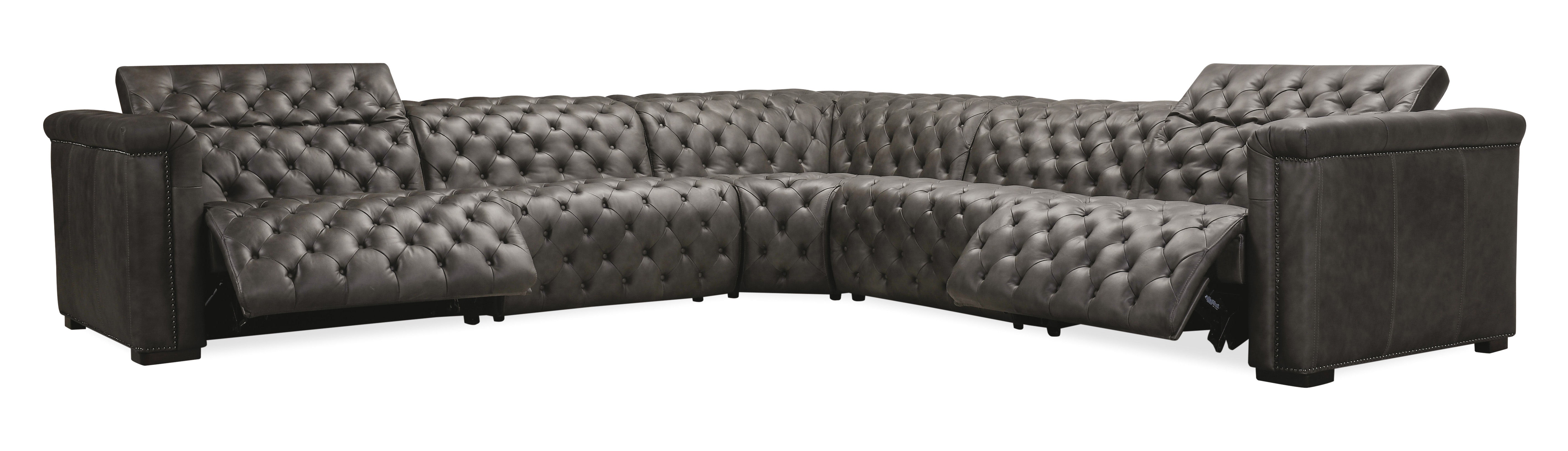 Hooker Furniture Savion Grandier 5 pc Sectional w/2 PWR Recline PWR Headrest SS434-G5PS-096