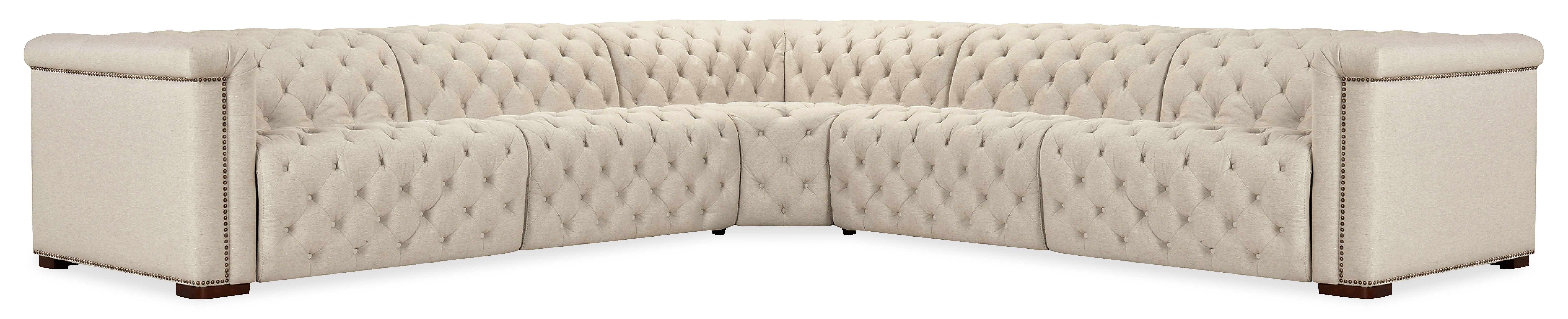 Hooker Furniture Savion Deux 5 Seat Sectional with Four Power Recliners and Six Power Headrests SS435-5PC4-414