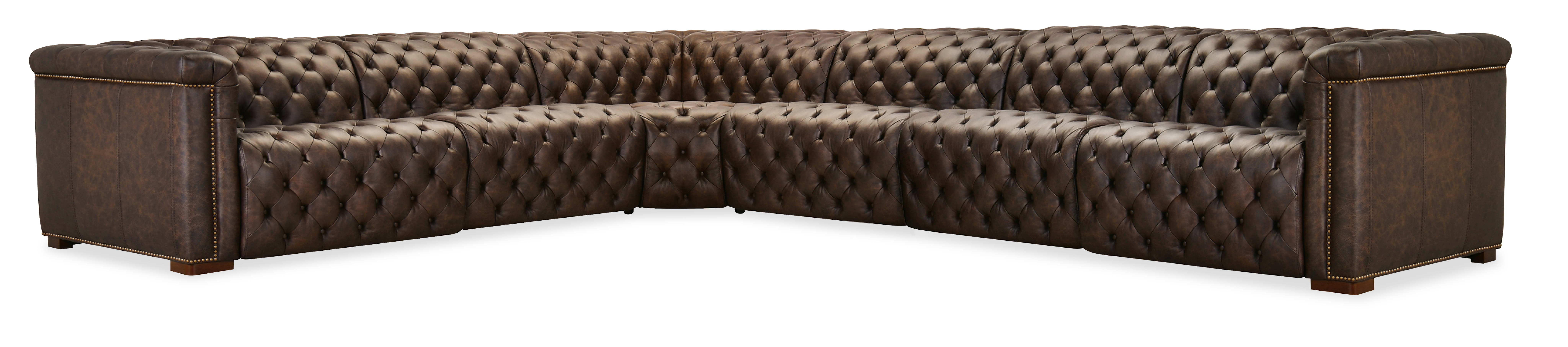 Hooker Furniture Savion Deux 6 Seat Sectional with Four Power Recliners and Seven Power Headrests SS435-6PC4-089