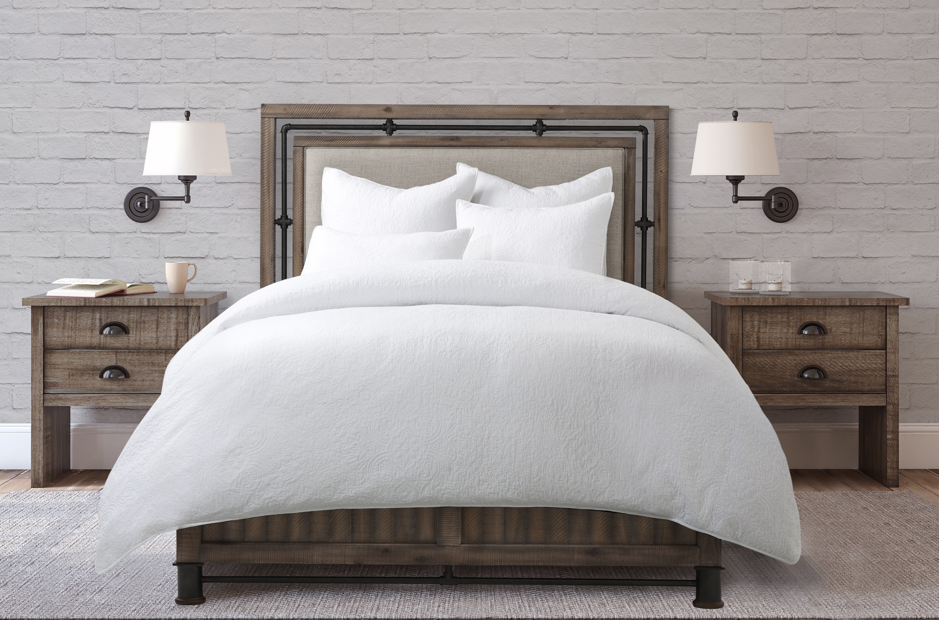 Michael Amini Quilt Set - 6-Piece King - Dove BCS-KD06-BYBRYD-DOV