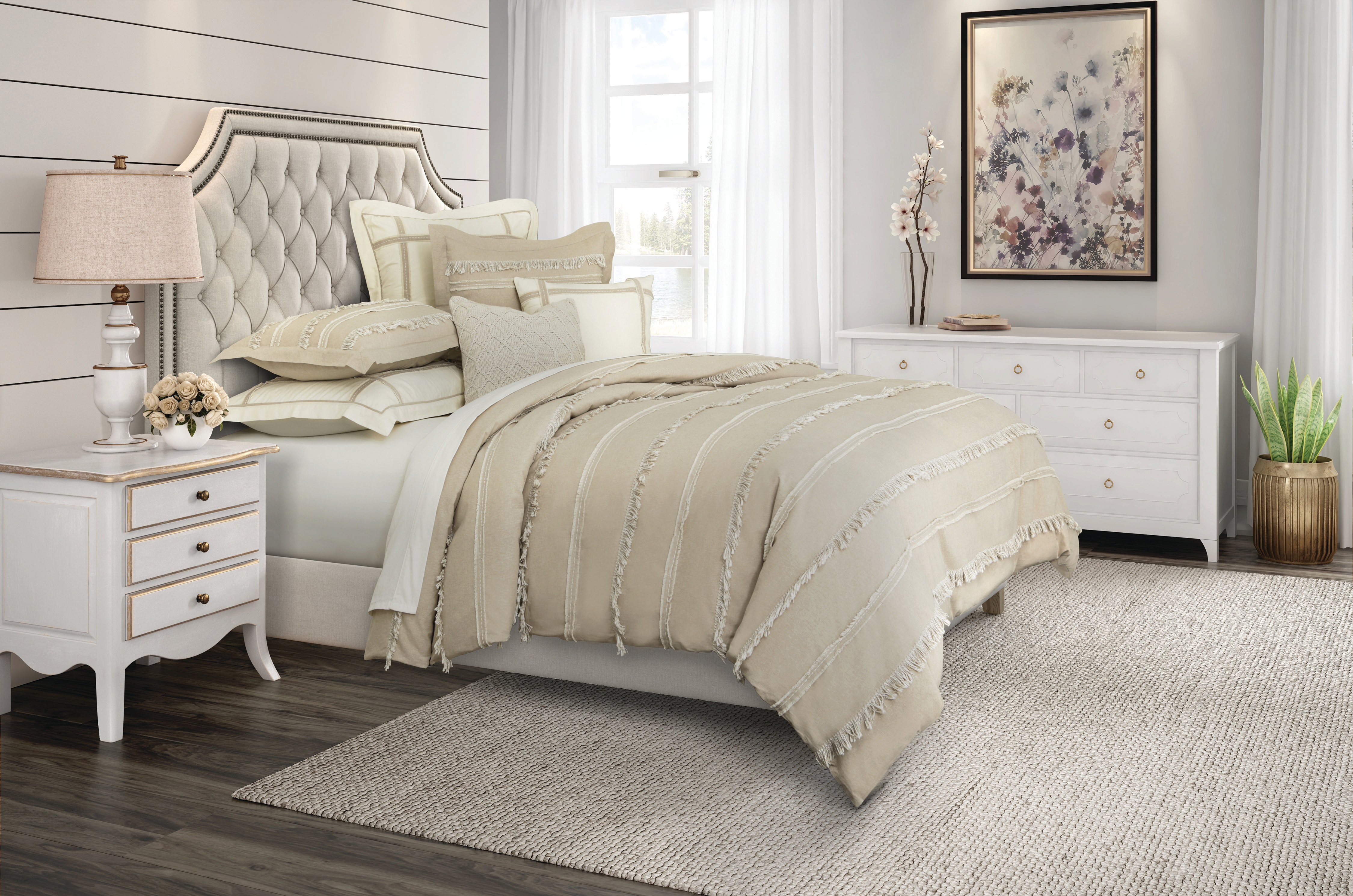 Michael Amini Duvet Set - 8-Piece King - Toast BCS-KD08-CNYLN-TST