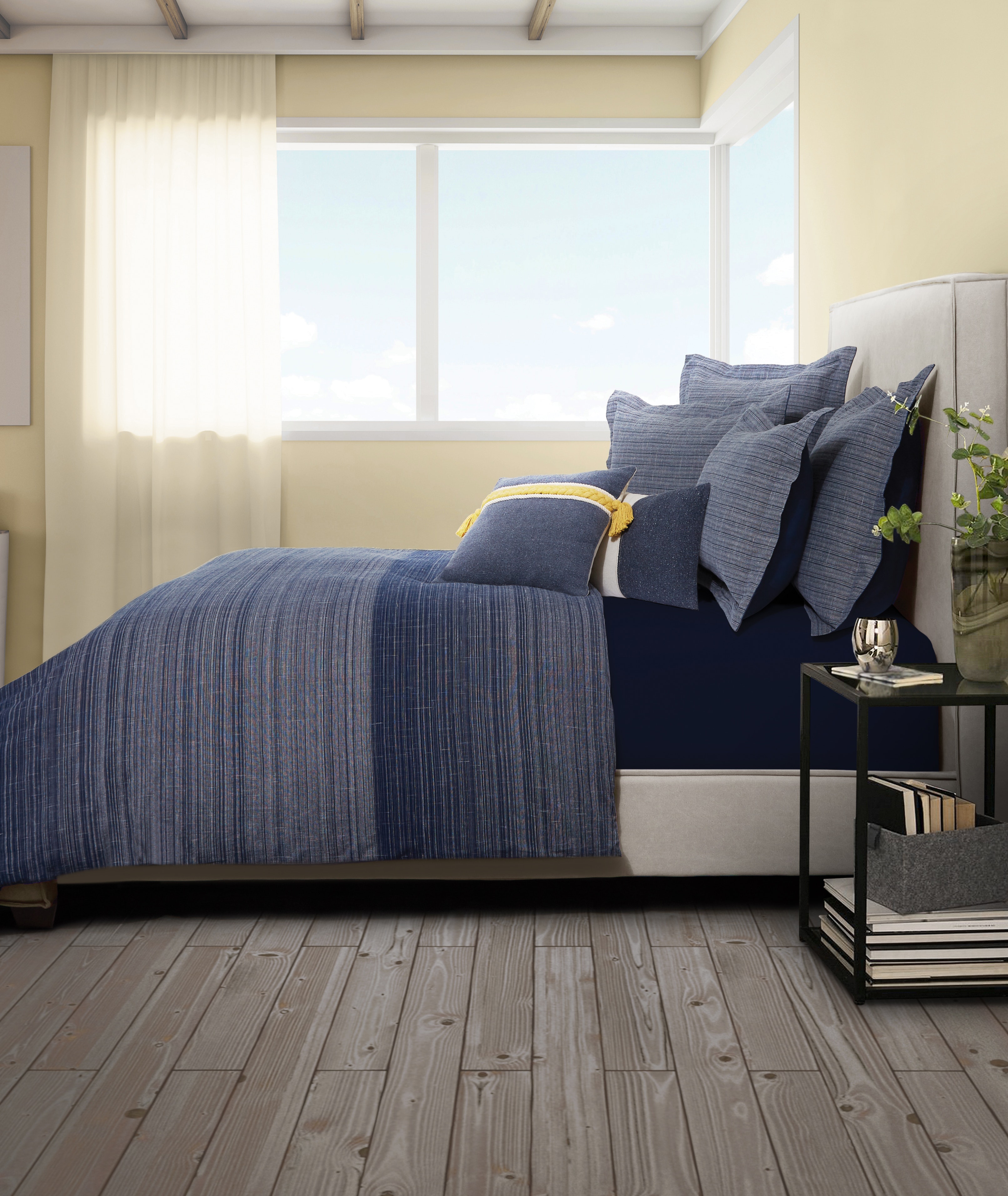 Michael Amini Duvet Set - 8-Piece King - Denim BCS-KD08-CRSWD-DNM