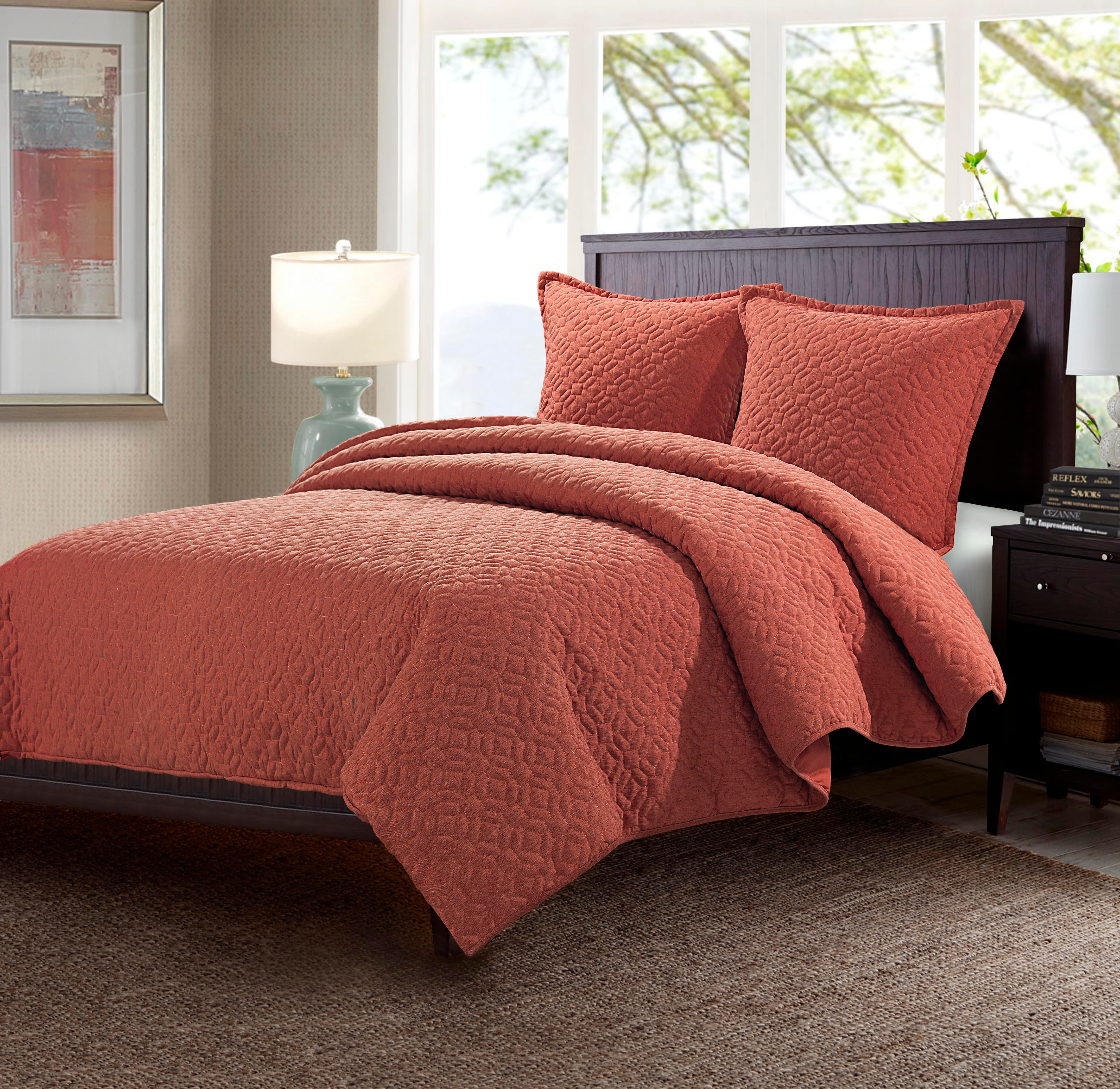 Michael Amini 3 piece Queen Duvet Set - Paprika BCS-QD03-FARVW-PAP